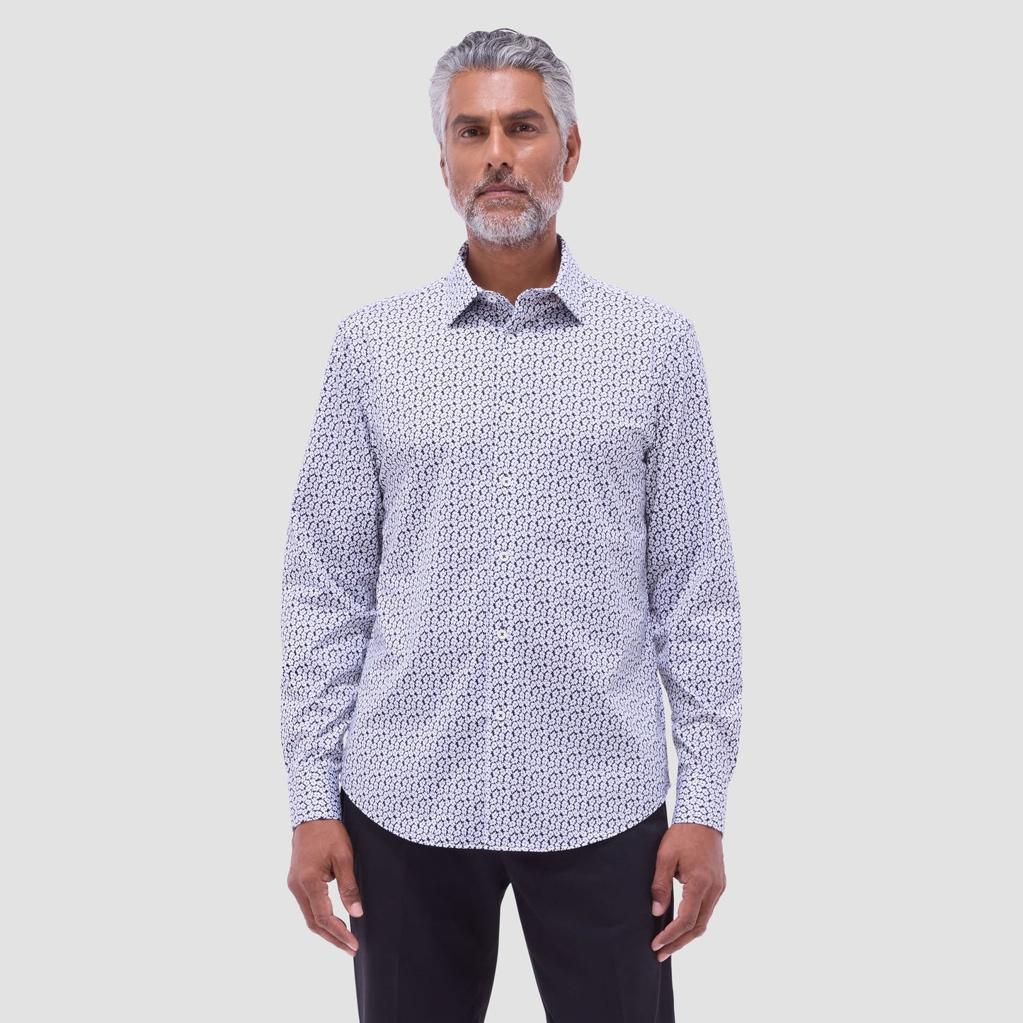 Bugatchi James Floral OoohCotton® Shirt Black