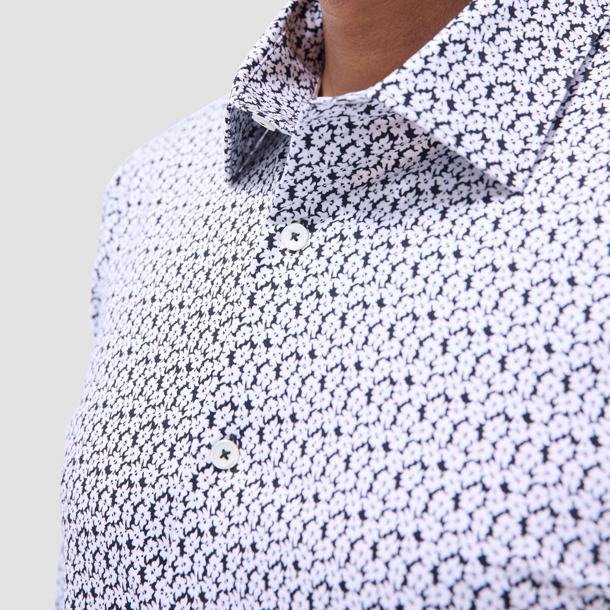 Bugatchi James Floral OoohCotton® Shirt Black