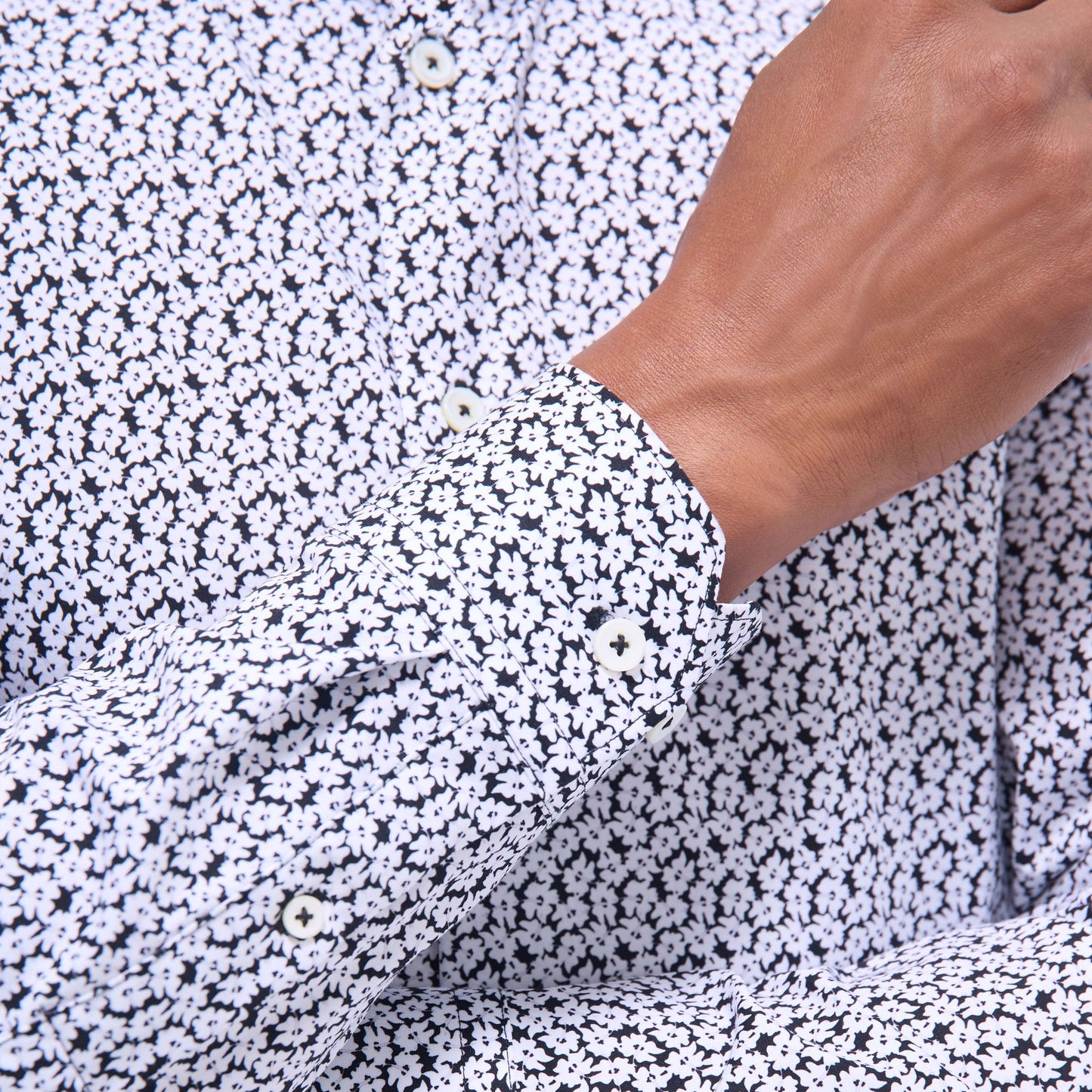 Bugatchi James Floral OoohCotton® Shirt Black