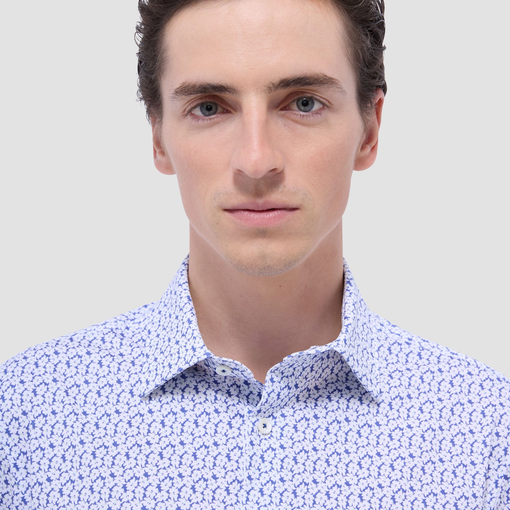 Bugatchi James Floral OoohCotton® Shirt Peacock