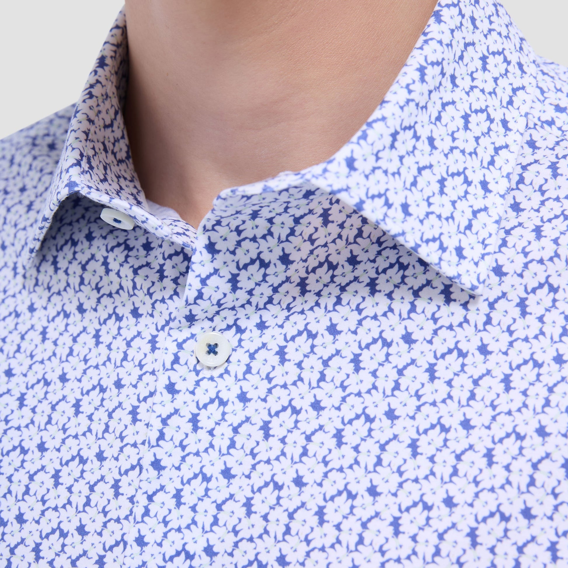Bugatchi James Floral OoohCotton® Shirt Peacock