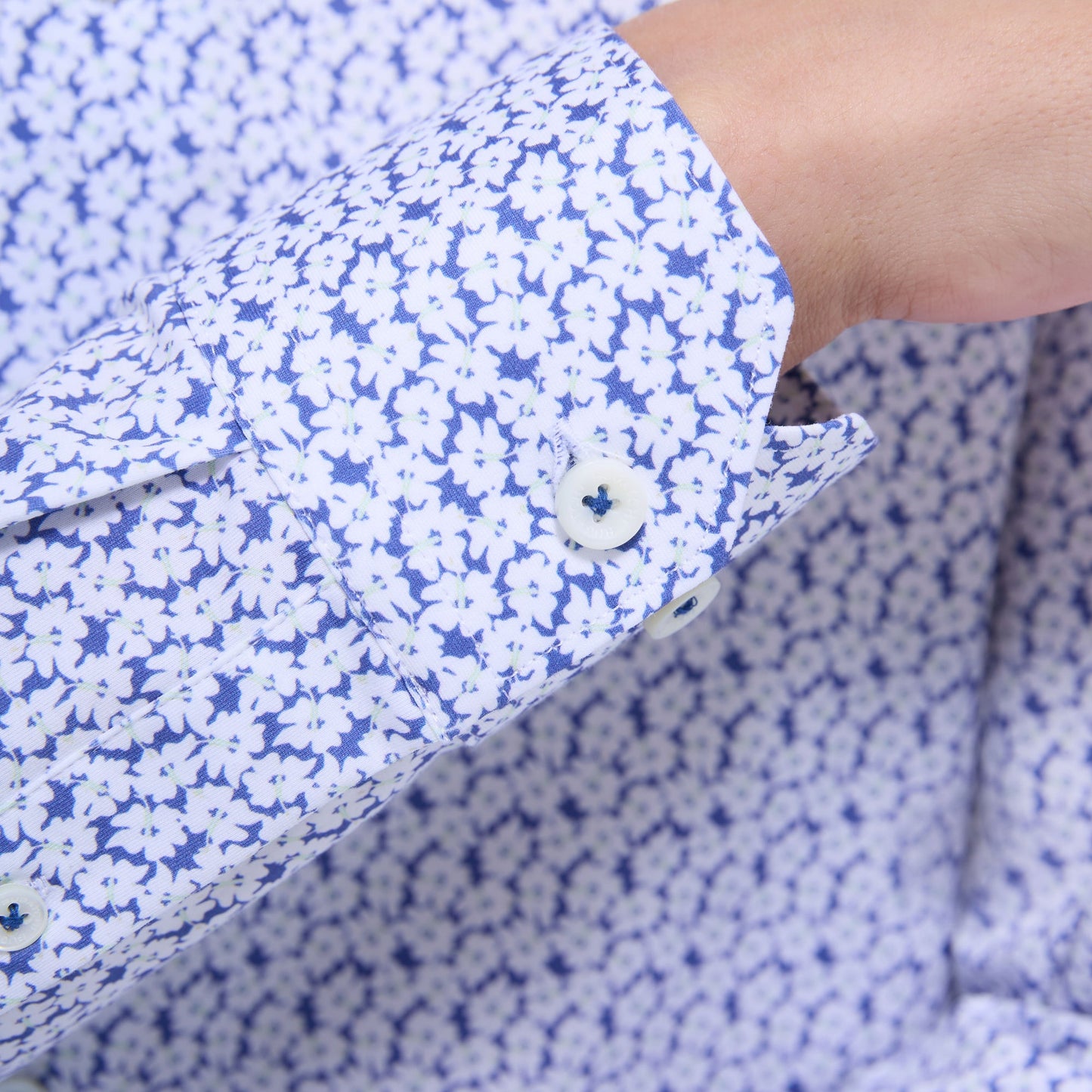 Bugatchi James Floral OoohCotton® Shirt Peacock