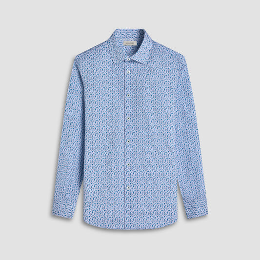 Bugatchi James Floral OoohCotton® Shirt Teal