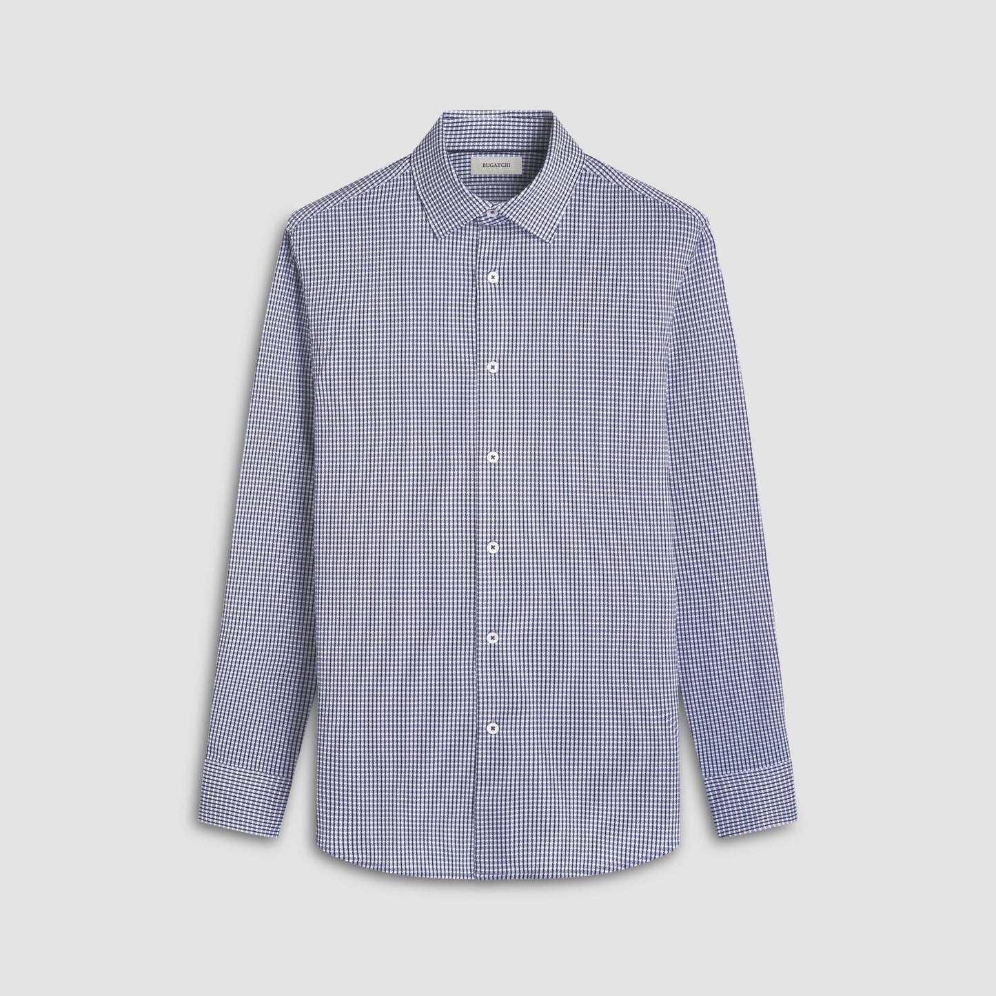 Bugatchi James Mini Check OoohCotton® Shirt Black