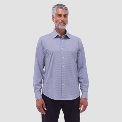 Bugatchi James Mini Check OoohCotton® Shirt Black