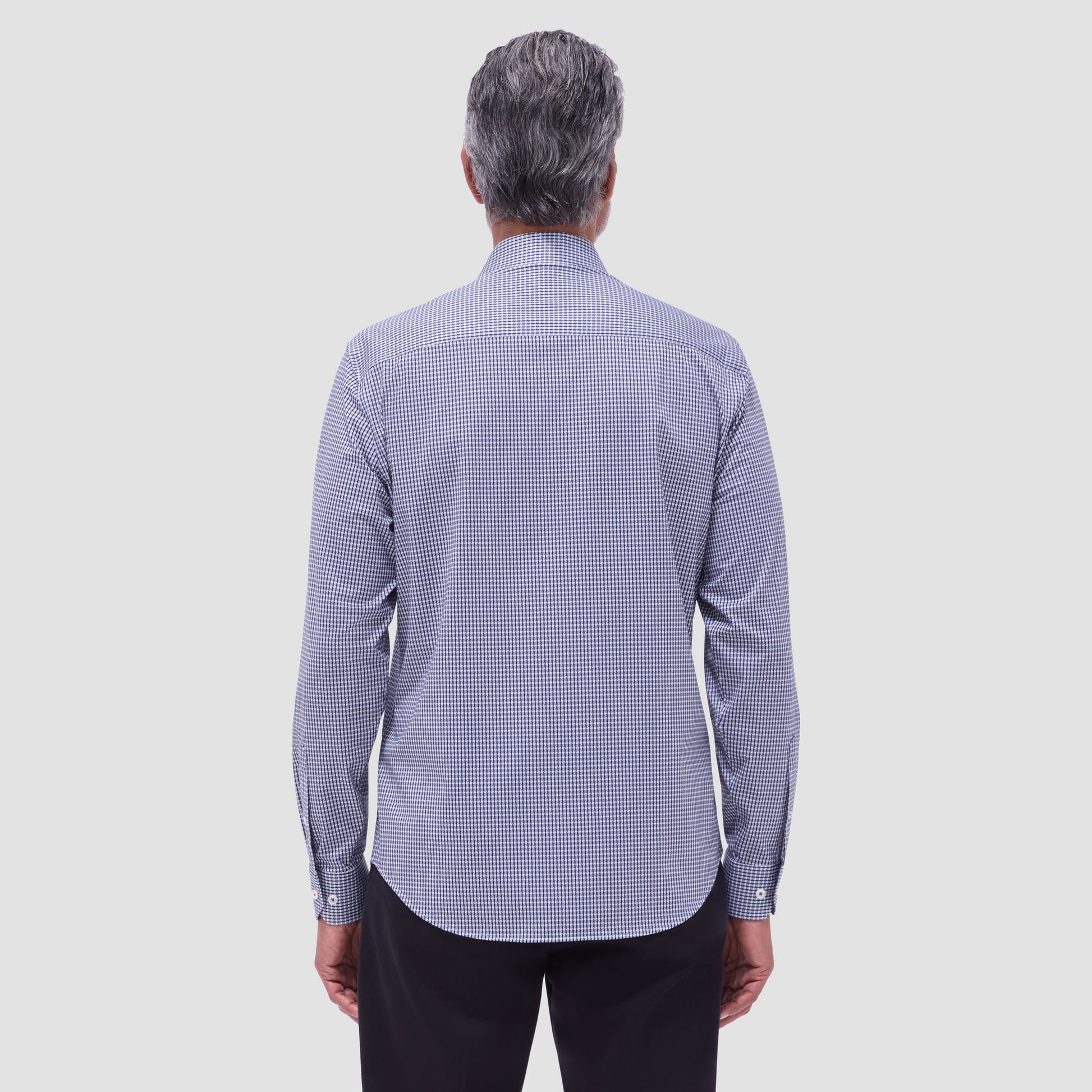 Bugatchi James Mini Check OoohCotton® Shirt Black