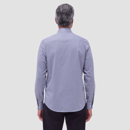 Bugatchi James Mini Check OoohCotton® Shirt Black