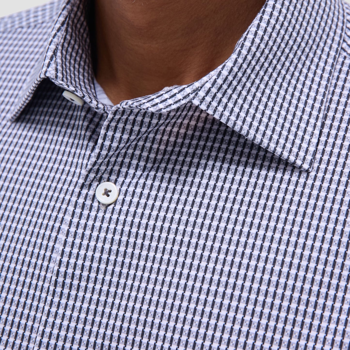 Bugatchi James Mini Check OoohCotton® Shirt Black