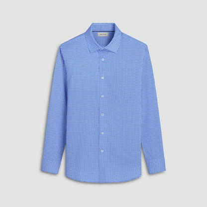 Bugatchi James Mini Check OoohCotton® Shirt Classic Blue
