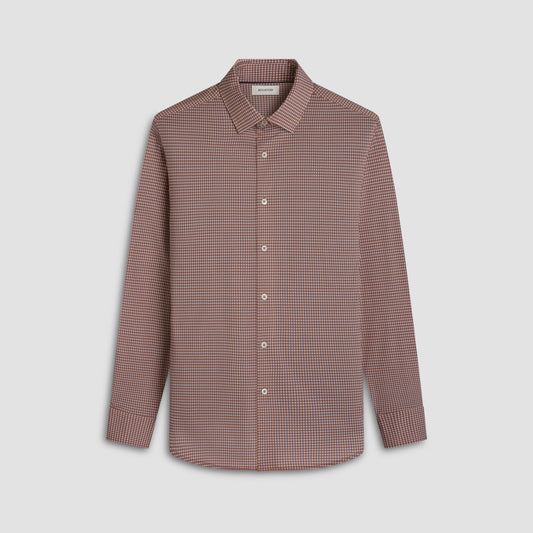 Bugatchi James Mini Check OoohCotton® Shirt Jaffa