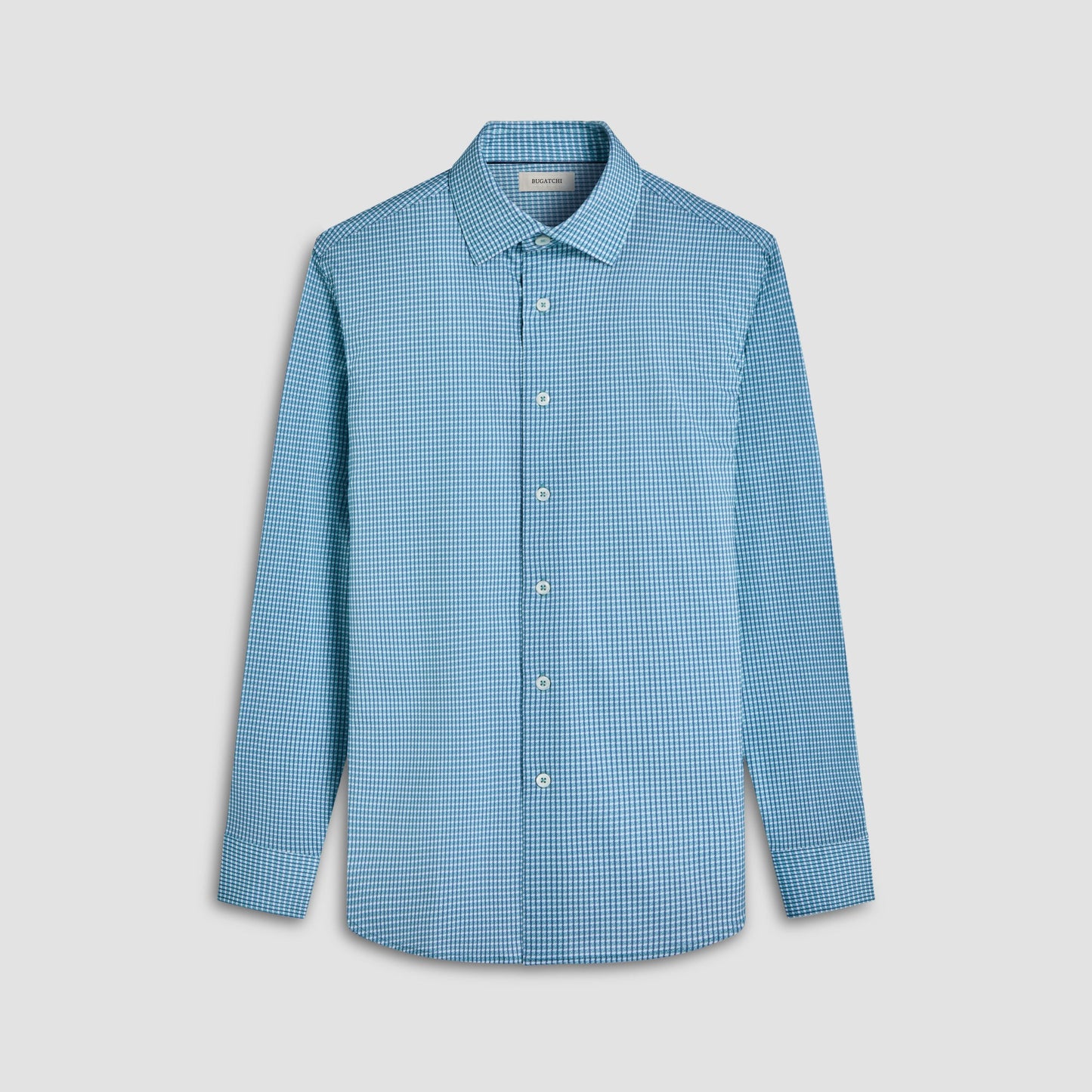 Bugatchi James Mini Check OoohCotton® Shirt Menthol