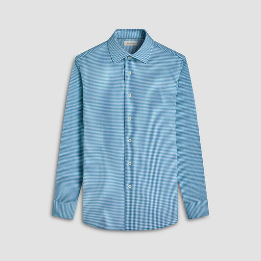 Bugatchi James Mini Check OoohCotton® Shirt Menthol