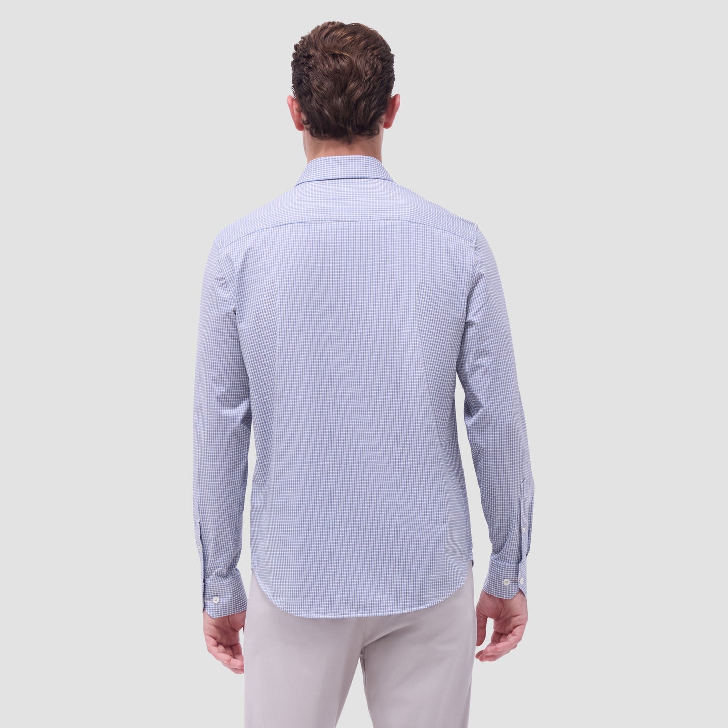 Bugatchi James Mini Check OoohCotton® Shirt Sand