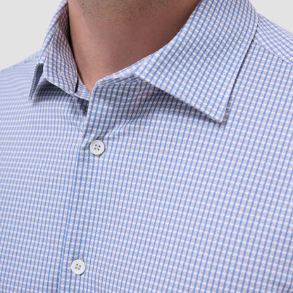Bugatchi James Mini Check OoohCotton® Shirt Sand