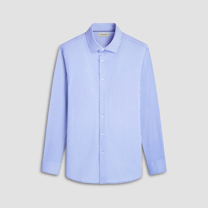 Bugatchi James Mini Check OoohCotton® Shirt Sky