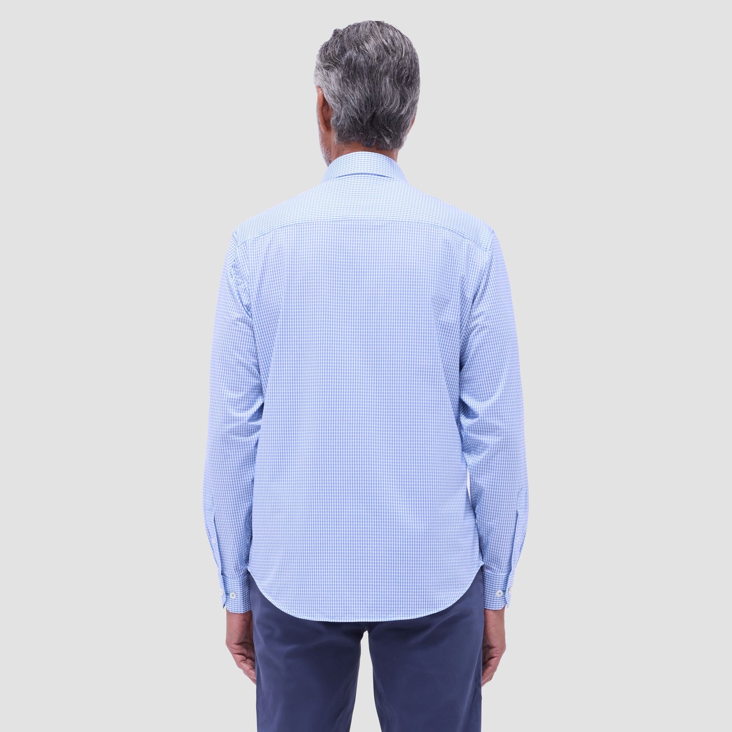 Bugatchi James Mini Check OoohCotton® Shirt Sky