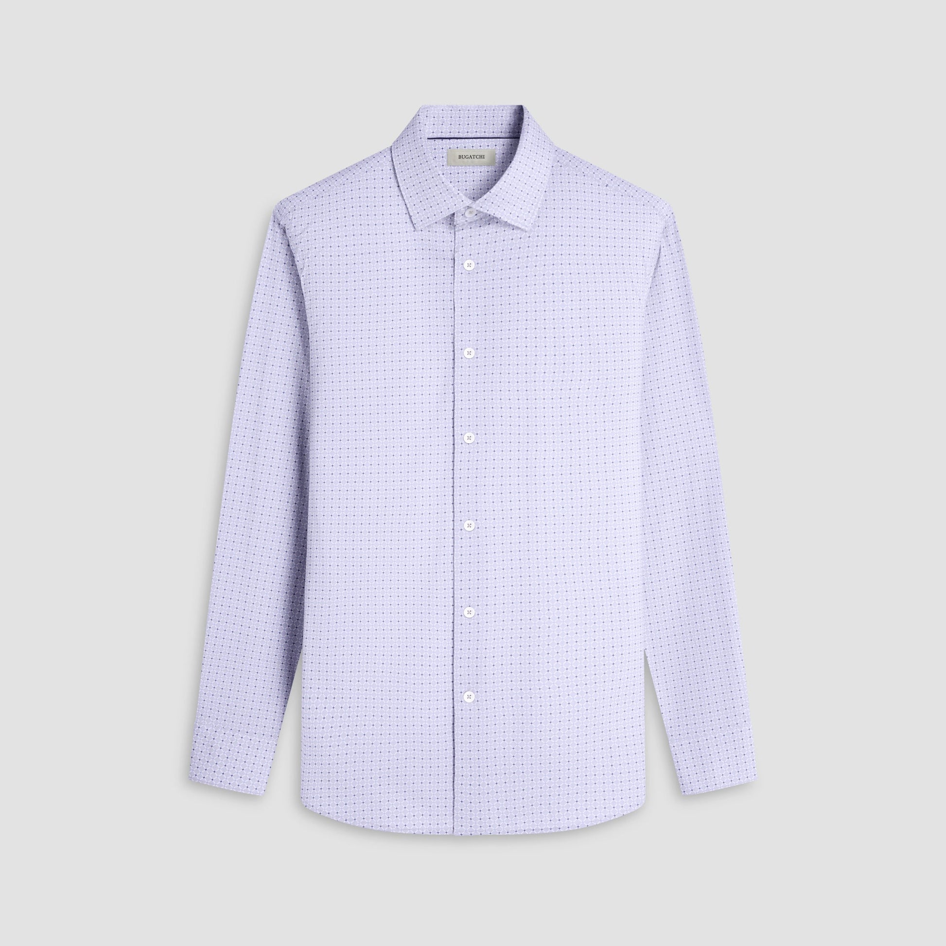 Bugatchi James Diamond Check OoohCotton® Shirt Almond