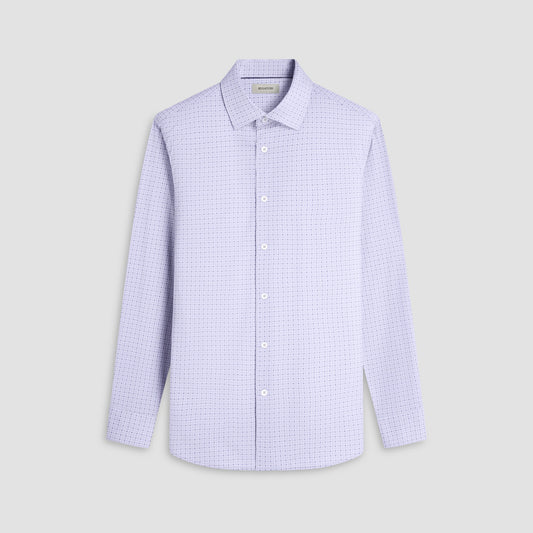 Bugatchi James Diamond Check OoohCotton® Shirt Almond