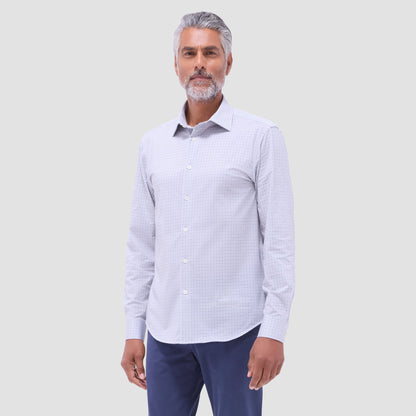 Bugatchi James Diamond Check OoohCotton® Shirt Almond