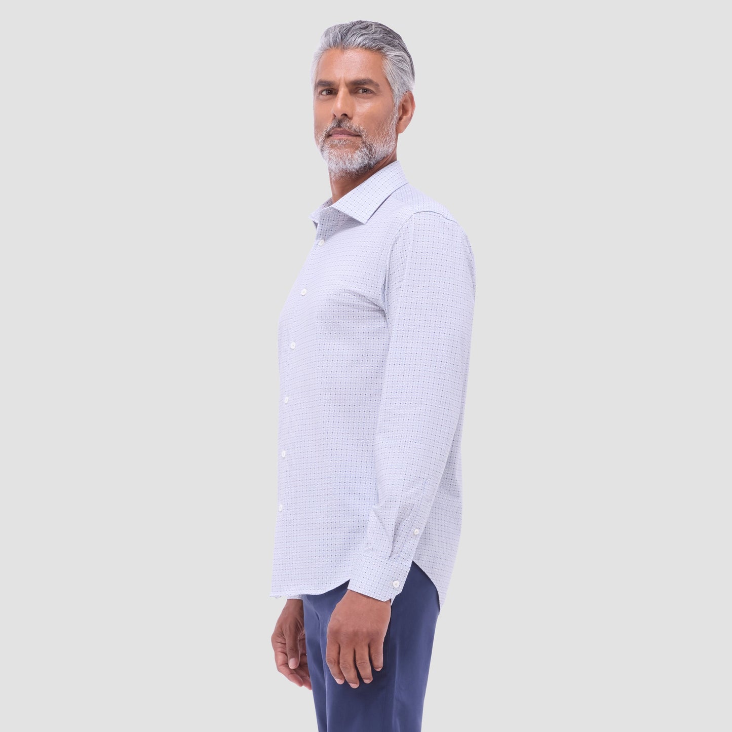 Bugatchi James Diamond Check OoohCotton® Shirt Almond