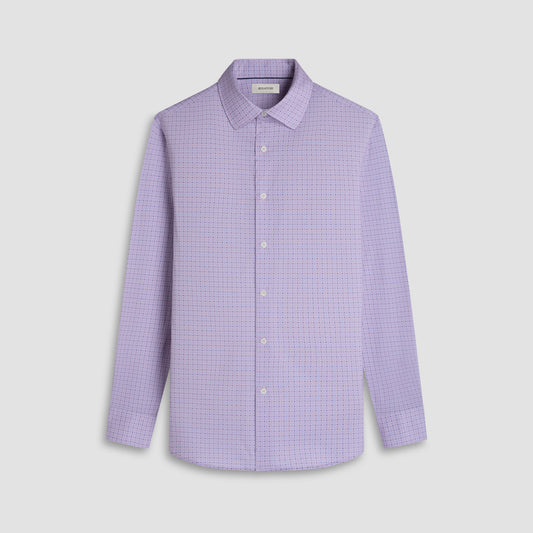 Bugatchi James Diamond Check OoohCotton® Shirt Pink