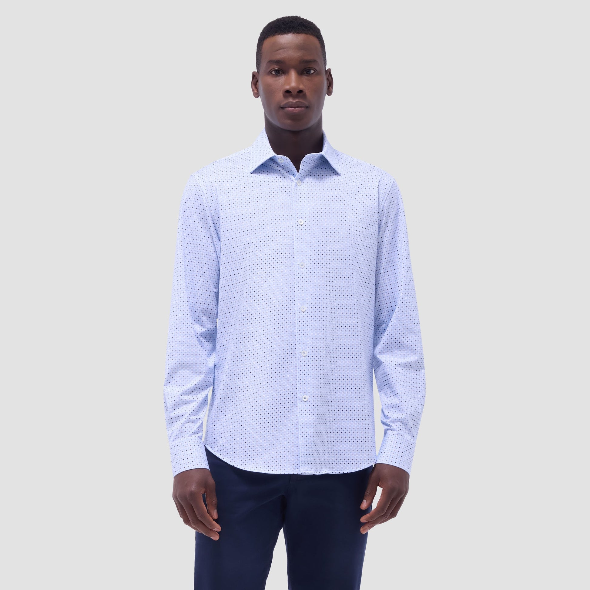 Bugatchi James Diamond Check OoohCotton® Shirt White