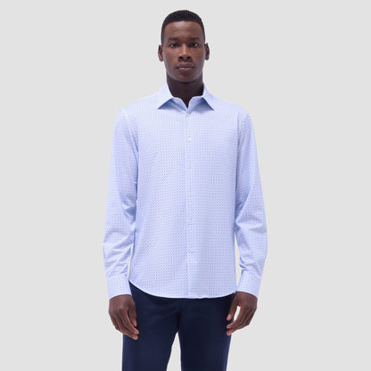 Bugatchi James Diamond Check OoohCotton® Shirt White