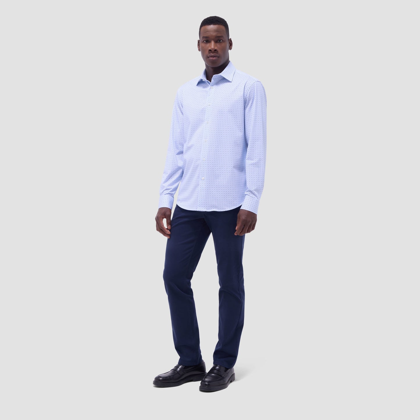 Bugatchi James Diamond Check OoohCotton® Shirt White