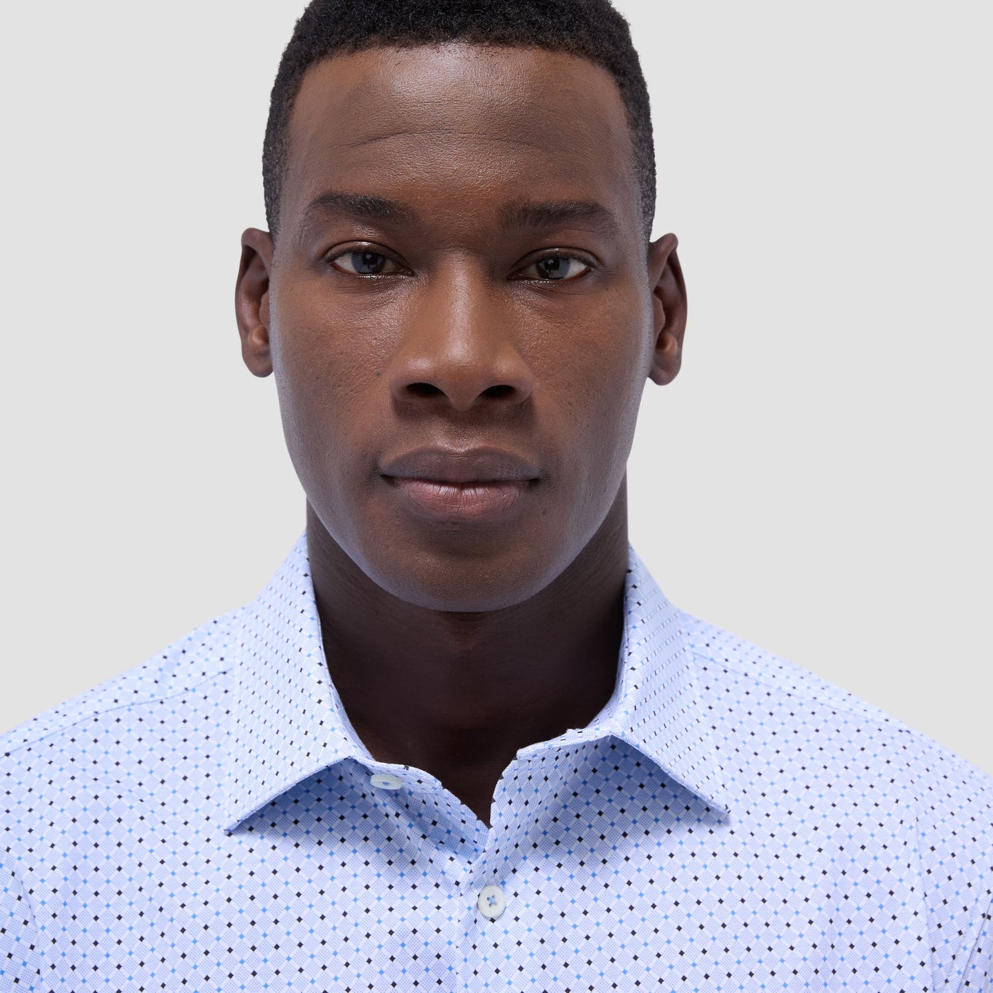 Bugatchi James Diamond Check OoohCotton® Shirt White
