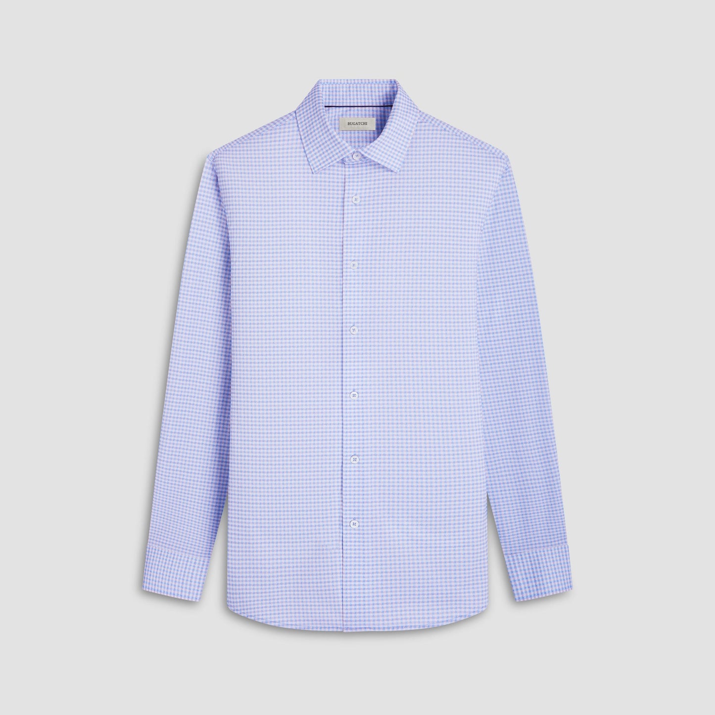 Bugatchi James Gingham Check OoohCotton® Shirt Air Blue