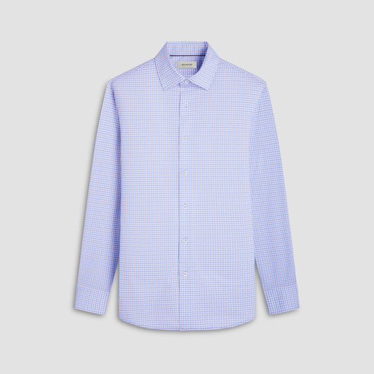 Bugatchi James Gingham Check OoohCotton® Shirt Air Blue