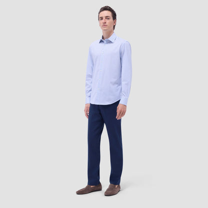 Bugatchi James Gingham Check OoohCotton® Shirt Air Blue