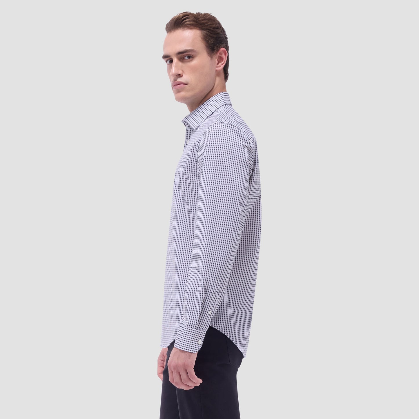 Bugatchi James Gingham Check OoohCotton® Shirt Black