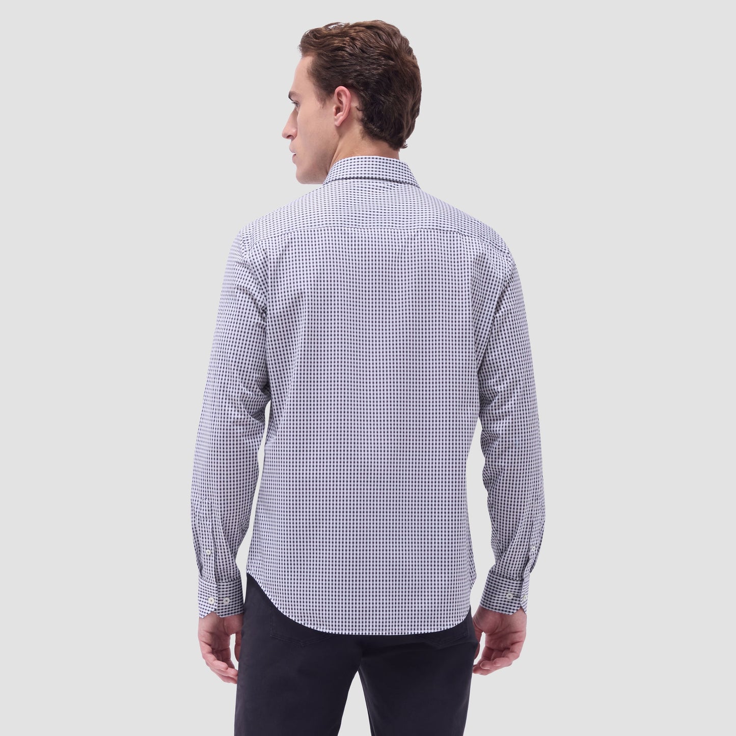 Bugatchi James Gingham Check OoohCotton® Shirt Black