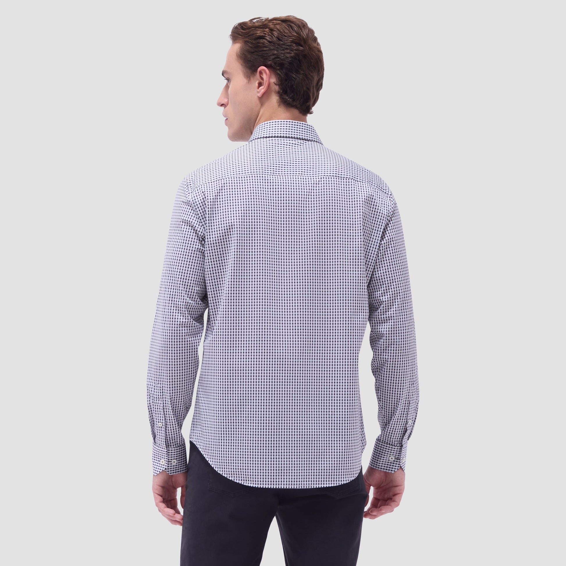 Bugatchi James Gingham Check OoohCotton® Shirt Black