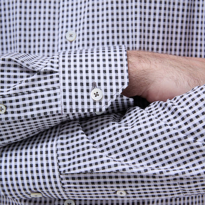 Bugatchi James Gingham Check OoohCotton® Shirt Black