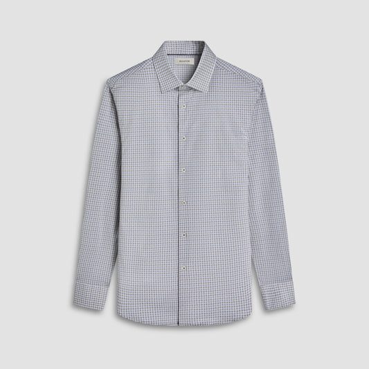 Bugatchi James Gingham Check OoohCotton® Shirt Camel