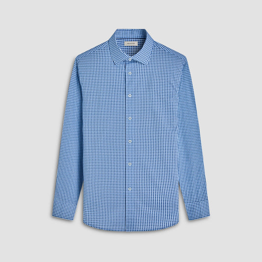 Bugatchi James Gingham Check OoohCotton® Shirt Classic Blue