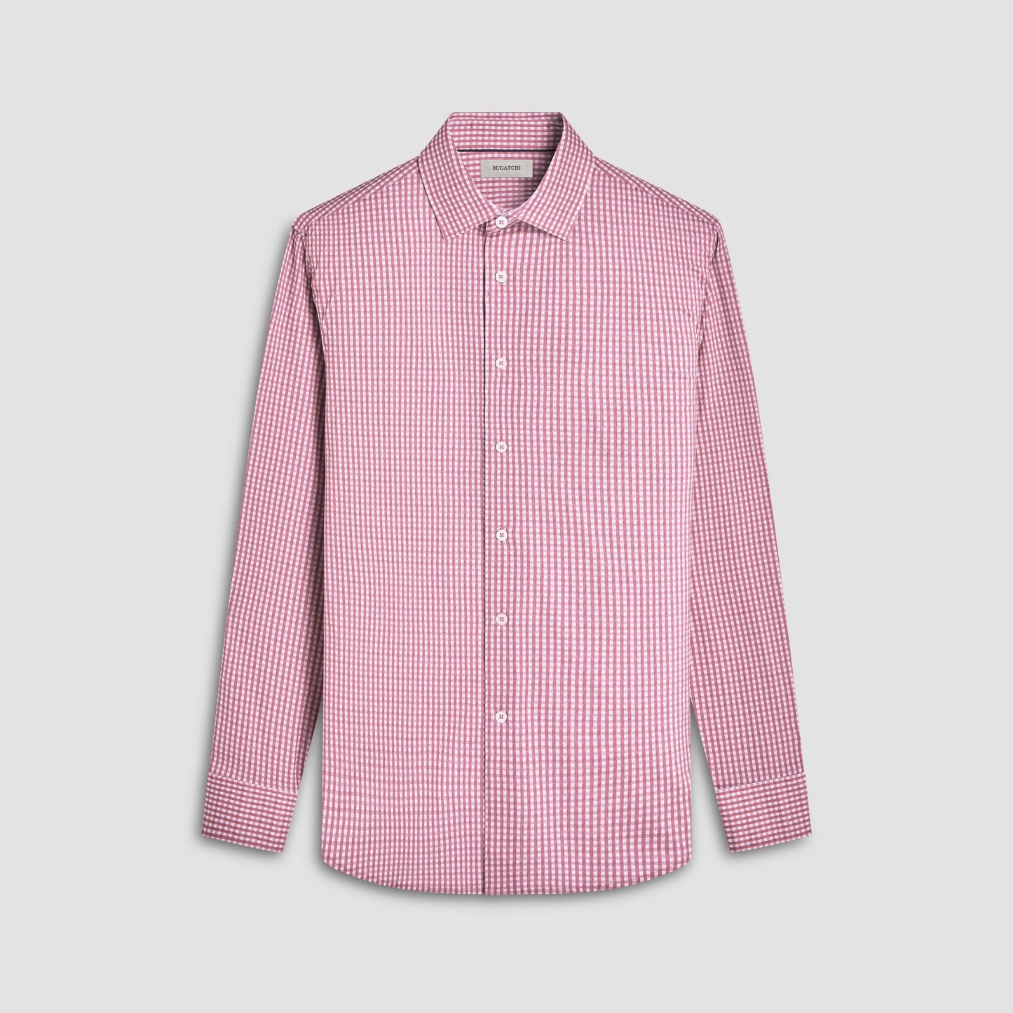 Bugatchi James Gingham Check OoohCotton® Shirt Paprika