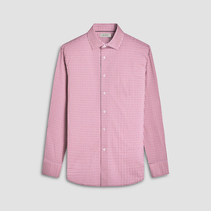 Bugatchi James Gingham Check OoohCotton® Shirt Paprika