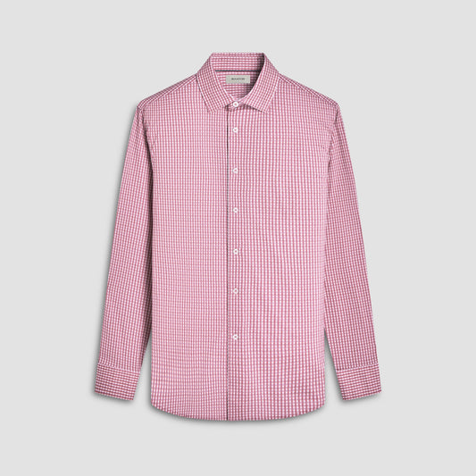Bugatchi James Gingham Check OoohCotton® Shirt Paprika