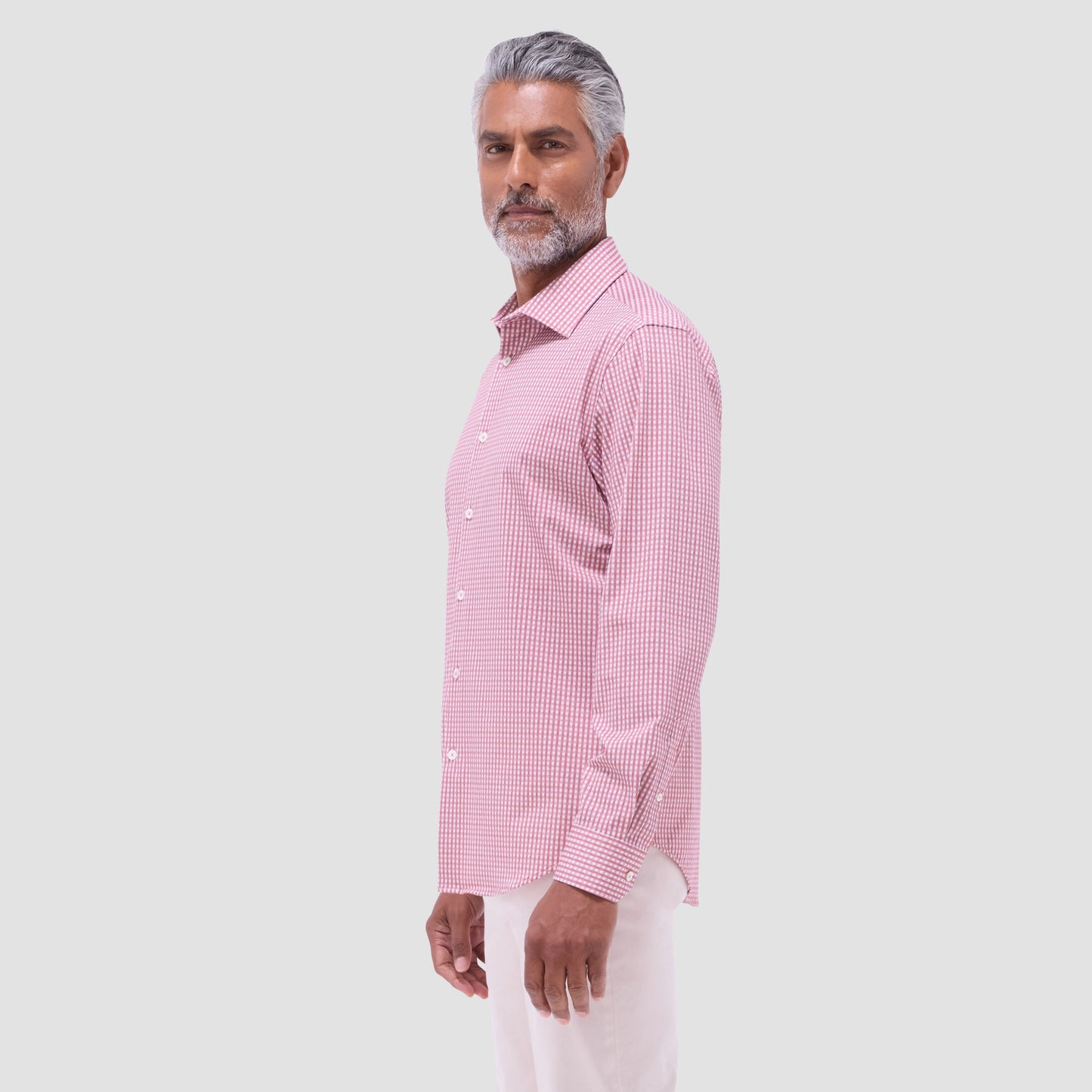 Bugatchi James Gingham Check OoohCotton® Shirt Paprika
