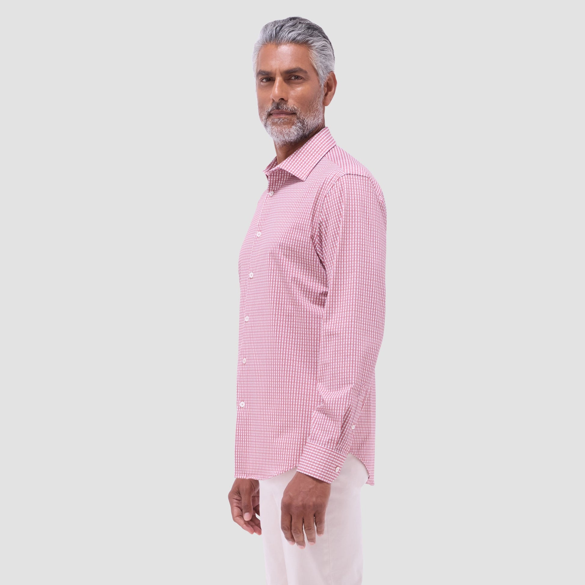 Bugatchi James Gingham Check OoohCotton® Shirt Paprika