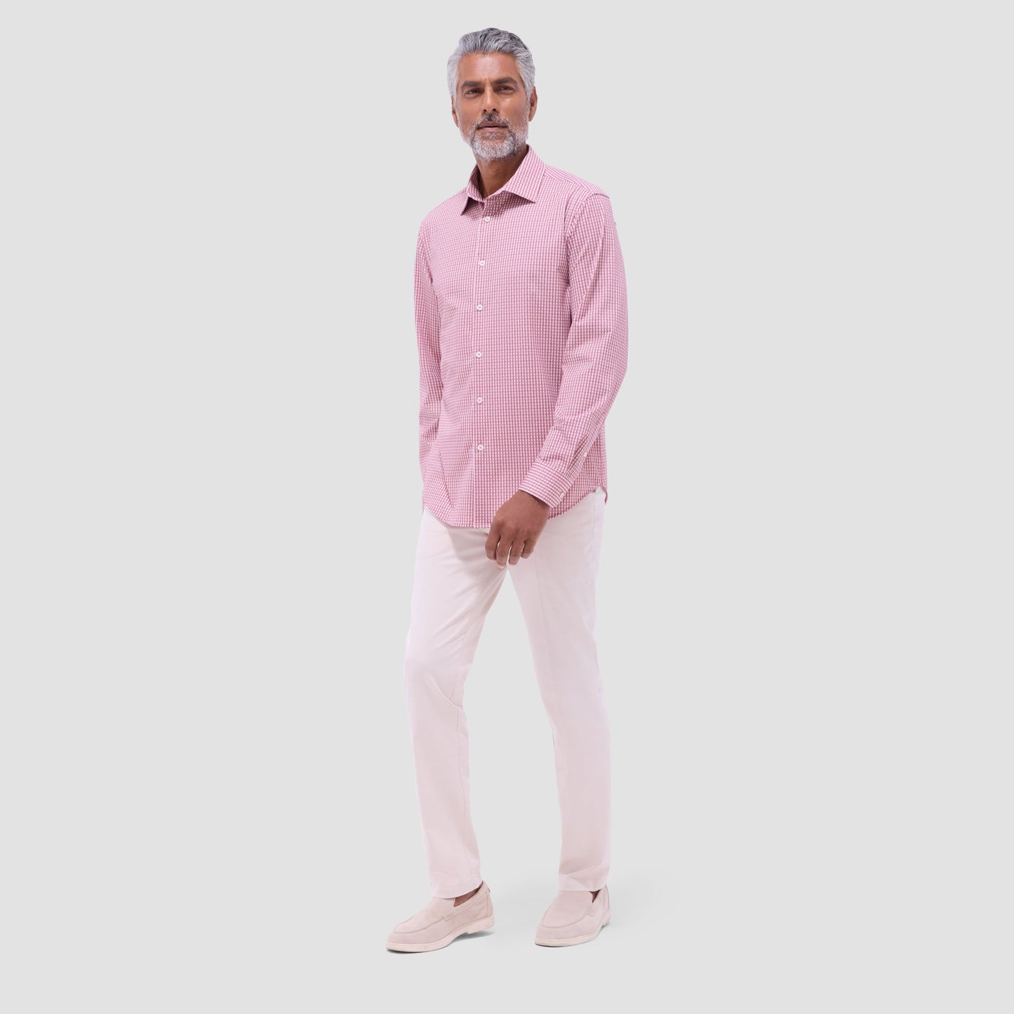 Bugatchi James Gingham Check OoohCotton® Shirt Paprika