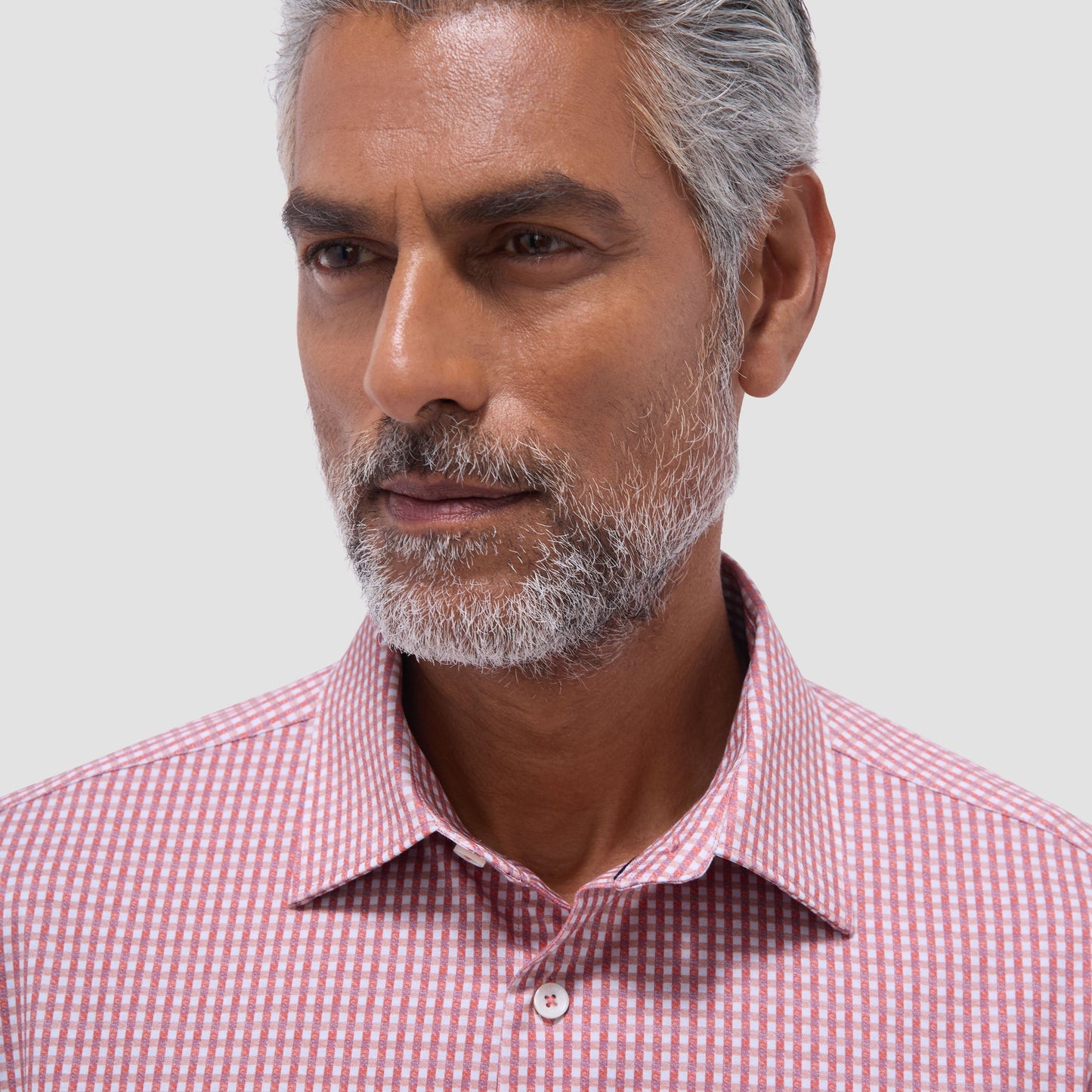 Bugatchi James Gingham Check OoohCotton® Shirt Paprika