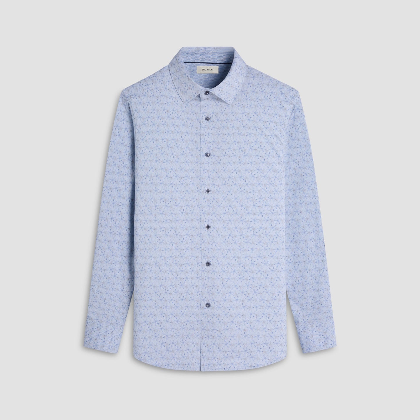 Bugatchi Jimmy Double-Sided Floral & Feather OoohCotton® Shirt Air Blue