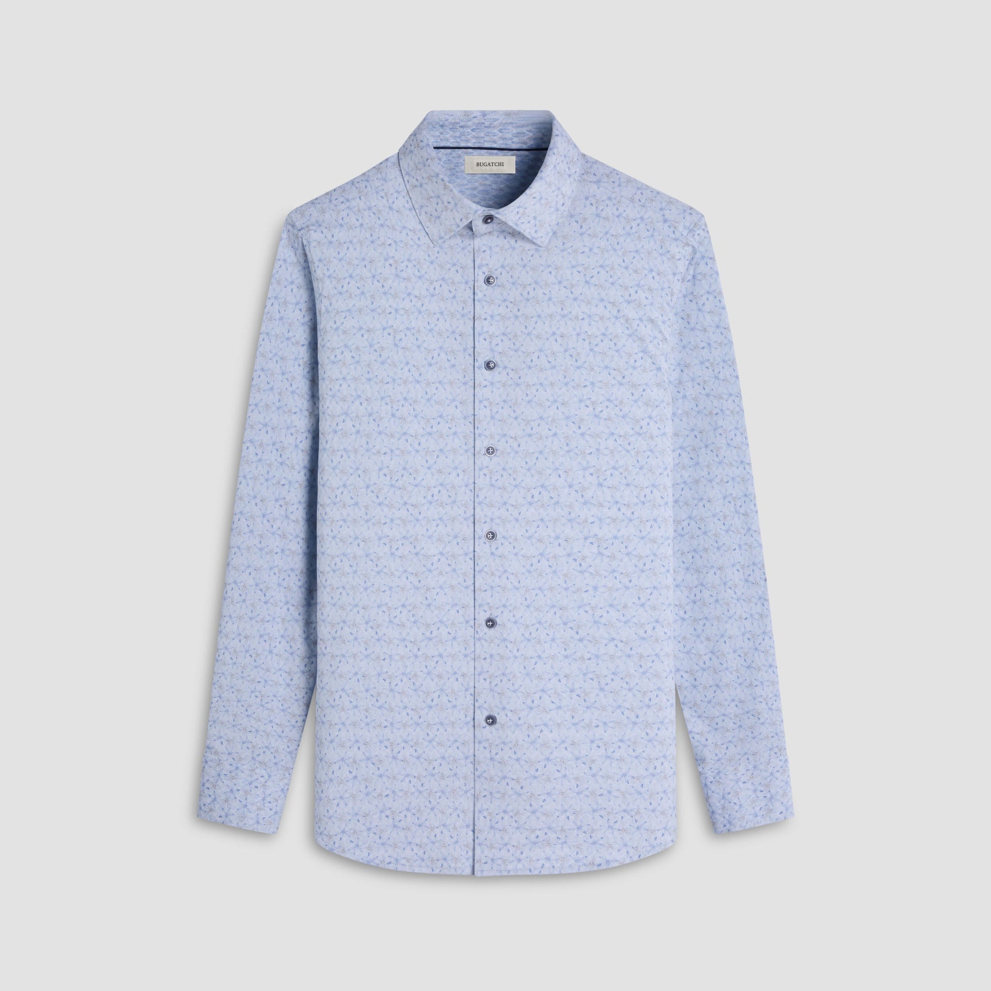 Bugatchi Jimmy Double-Sided Floral & Feather OoohCotton® Shirt Air Blue