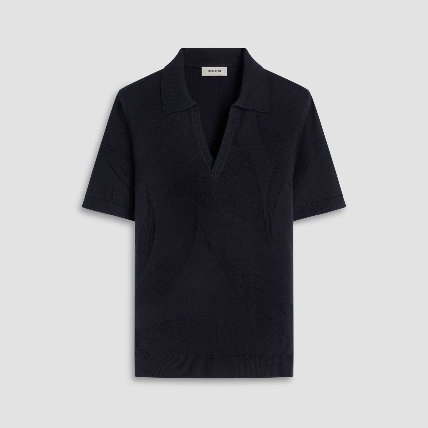 Bugatchi Abstract Short Sleeve Johnny Sweater Black