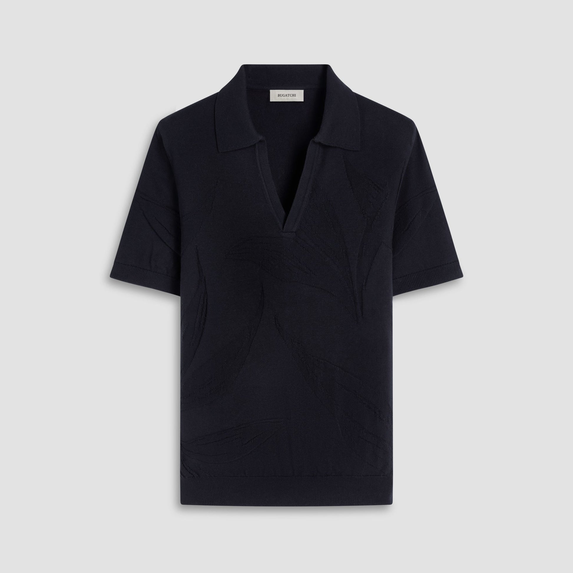 Bugatchi Abstract Short Sleeve Johnny Sweater Black