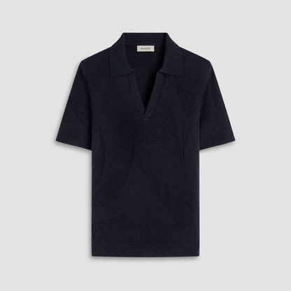 Bugatchi Abstract Short Sleeve Johnny Sweater Black